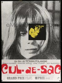 1g524 CUL-DE-SAC French 1p '66 Roman Polanski, super close up of Francoise Dorleac + gun!