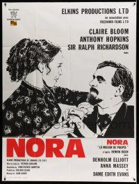 1g540 DOLL'S HOUSE French 1p '73 art of Anthony Hopkins & Claire Bloom, from Henrik Ibsen play!