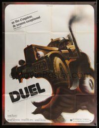 1g547 DUEL French 1p '73 Steven Spielberg, wacky different killer vehicle art by Landi!