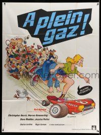 1g550 EAT MY DUST French 1p '76 completely different cartoon art of Ron Howard by P.J. Oldfield!