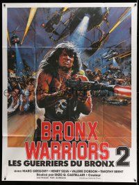 1g555 ESCAPE FROM THE BRONX French 1p '83 Fuga Dal Bronx, wild action art by Brian Bysouth!
