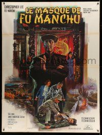 1g566 FACE OF FU MANCHU French 1p '66 different art of Asian villain Chris Lee by Jean Mascii!