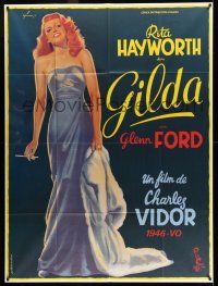 1g588 GILDA French 1p R72 art of sexy Rita Hayworth full-length in sheath dress by Boris Grinsson!