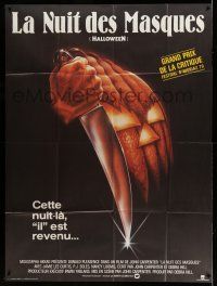 1g601 HALLOWEEN French 1p '79 John Carpenter classic, Bob Gleason jack-o-lantern art!