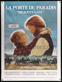 1g607 HEAVEN'S GATE French 1p '81 Michael Cimino, Taraskoff art of Kristofferson & Huppert!