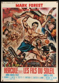 1g611 HERCULES AGAINST THE SONS OF THE SUN French 1p '64 great Symeoni art of Mark Forest!