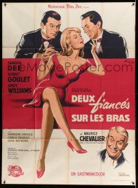 1g629 I'D RATHER BE RICH French 1p '64 Grinsson art of Sandra Dee, Robert Goulet & Andy Williams!