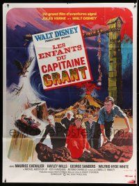 1g634 IN SEARCH OF THE CASTAWAYS French 1p R1970s Jules Verne & Disney, cool different artwork!