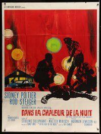 1g635 IN THE HEAT OF THE NIGHT French 1p '68 Sidney Poitier, Rod Steiger, crime classic, cool art!