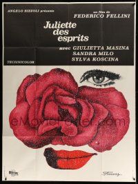 1g650 JULIET OF THE SPIRITS French 1p '65 Federico Fellini, Giulietta Masina, wonderful art!