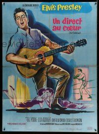 1g652 KID GALAHAD French 1p '62 art of Elvis Presley singing with guitar, boxing & romancing!