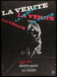 1g666 LA VERITE French 1p R70s great Kerfyser art of sexy Brigitte Bardot, Henri-Georges Clouzot!