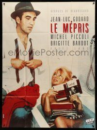 1g679 LE MEPRIS French 1p R00s Jean-Luc Godard, sexy Brigitte Bardot reading in bath by Piccoli!