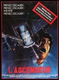 1g692 LIFT French 1p '83 De Lift, cool JG horror artwork of elevator shaft & screaming man!