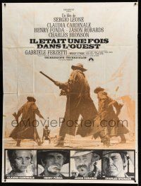 1g759 ONCE UPON A TIME IN THE WEST French 1p R70s Leone, Cardinale, Fonda, Bronson & Robards!