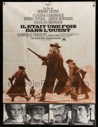 1g758 ONCE UPON A TIME IN THE WEST French 1p '69 Leone, Fonda, Bronson & Cardinale, super rare!