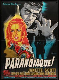1g765 PARANOIAC French 1p '63 Oliver Reed, completely different art by Constantine Belinsky!