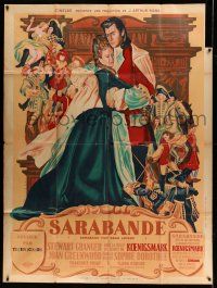 1g812 SARABAND FOR DEAD LOVERS French 1p '48 Rene Peron montage art of Stewart Granger & cast!