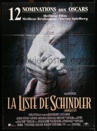 1g817 SCHINDLER'S LIST awards French 1p '93 Steven Spielberg WWII classic, nominated for 12 Oscars!
