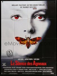 1g834 SILENCE OF THE LAMBS French 1p '90 great image of Jodie Foster with moth over mouth!