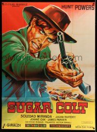1g857 SUGAR COLT French 1p '66 Hunt Powers, cool spaghetti western art by Constantine Belinsky!