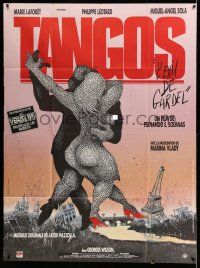 1g863 TANGOS THE EXILE OF GARDEL French 1p '85 wacky sexy dancing artwork by Michel Berberian!