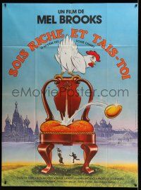 1g895 TWELVE CHAIRS French 1p R83 Mel Brooks, different Fages art of chicken laying golden egg!
