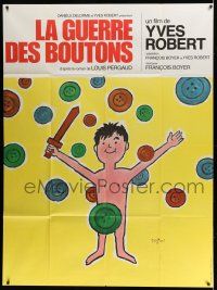 1g915 WAR OF THE BUTTONS French 1p R1980 La Guerre des Boutons, great artwork by Savignac!