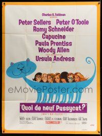 1g918 WHAT'S NEW PUSSYCAT French 1p '66 Siry art of Woody Allen, Peter O'Toole & sexy babes!