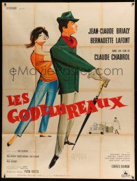 1g922 WISE GUYS French 1p '61 Claude Chabrol, Jouineau Bourduge art of Bernadette Lafont & Brialy!