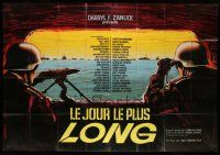 1g364 LONGEST DAY French 2p '62 incredible completely different art from bunker by Vanni Tealdi!