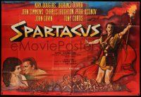 1g365 SPARTACUS French 2p '61 classic Stanley Kubrick & Kirk Douglas epic, different Peron art!