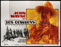 1g354 COWBOYS French 8p '72 big John Wayne taught these boys to become men, Georges Kerfyser art!