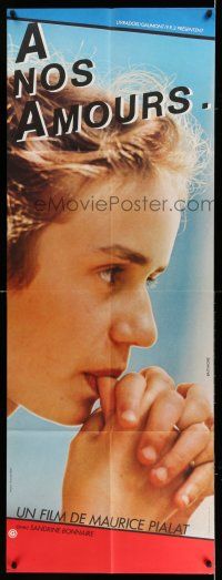 1g393 A NOS AMOURS French door panel '83 great profile close up of pretty Sandrine Bonnaire!