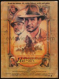 1g375 INDIANA JONES & THE LAST CRUSADE French 12x16 '89 art of Ford & Sean Connery by Drew Struzan!