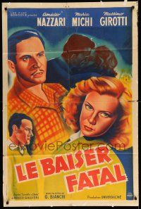 1g376 FATALITA French 31x47 '52 art of love triangle where a man kills his own wife, Fatality!