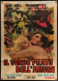 1g276 HAPPINESS Italian 1p '68 Agnes Varda's Le Bonheur, wonderful romantic art by Cesselon!