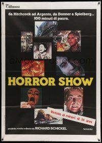 1g277 HORROR SHOW Italian 1p '80 montage w/Christopher Lee, Joan Crawford, Lanchester, Jaws +more!
