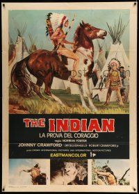 1g283 INDIAN PAINT Italian 1p 1978 1st release different art of Native Americans by teepees, The Indian!