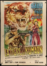 1g297 MAN-EATER OF KUMAON Italian 1p R50s Sabu, Wendell Corey, Joanne Page, Rene art of tiger!