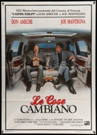 1g332 THINGS CHANGE Italian 1p '88 great image of Joe Mantegna & Don Ameche in limousine!