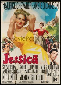 1g210 JESSICA Italian 2p '62 different De Seta art montage of sexy Angie Dickinson & cast!