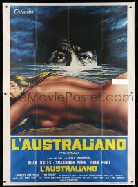 1g226 SHOUT Italian 2p '78 art of crazy Australian Alan Bates over sexy naked Susannah York!