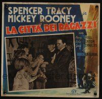 1g179 BOYS TOWN Italian LC '38 Spencer Tracy as Father Flannagan with Mickey Rooney & kids!