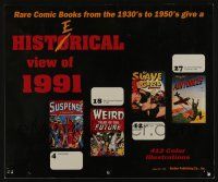 1g005 HISTERICAL VIEW OF 1991 12x14 calendar '90 412 rare comic book covers from the 1930s-50s!