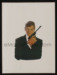 1g042 MOONRAKER promo brochure '79 art of Roger Moore as James Bond, folds out into a poster!
