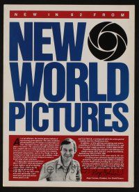 1g043 NEW WORLD PICTURES 1982 promo brochure '82 Slumber Party Massacre & more, Roger Corman!