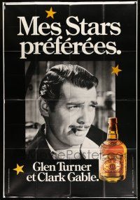1g013 CLARK GABLE DS 47x69 French advertising poster '86 Glen Turner Pure Malt Scotch Whiskey!