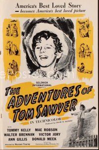 1g051 ADVENTURES OF TOM SAWYER pressbook R45 Tommy Kelly as Mark Twain's classic character!
