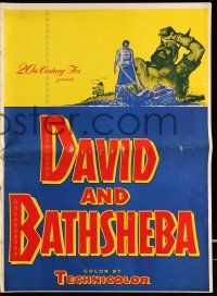 1g064 DAVID & BATHSHEBA pressbook '51 Biblical Gregory Peck & Susan Hayward, mighty as Goliath!